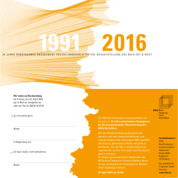 Anmeldung 25 Jahre BDIA am 29. April 2016 in Berlin