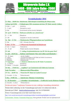 D&ouml;rpverein Rahe E.V. 1408 - 600 Jahre Rahe -2008