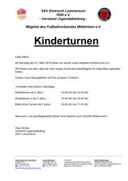 Kinderturnen - SSV Eintracht Lommersum