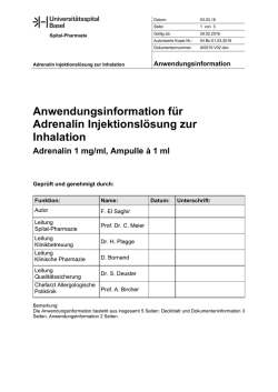 Adrenalin Injektionsl&ouml;sung zur Inhalation - Spital