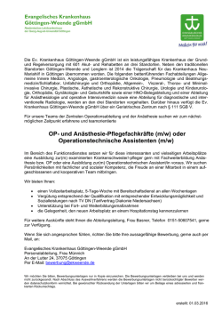 OP- und Anästhesie-Pflegefachkräfte oder OTA (m/w)