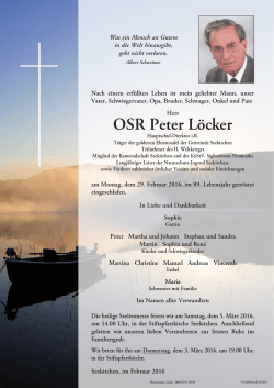 OSR Peter Löcker - Bestattung Lesiak