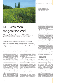 DLC-Schichten m&ouml;gen Biodiesel