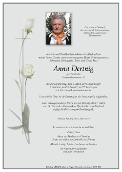 Anna Dertnig - Bestattung Sterzl