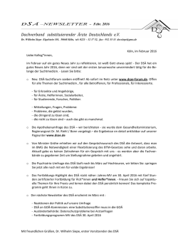 DS&Auml; Newsletter Februar 2016