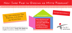 Neu: Ihre Fabi in Giesing ab Mitte Februar!
