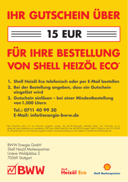 ihr gutschein &uuml;ber - BWW Energie GmbH