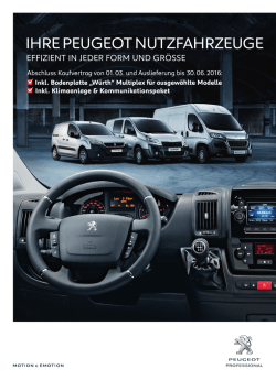 IHRE PEUGEOT NUTZFAHRZEUGE