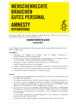 fachreferent/in asien - Amnesty International