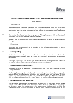 Allgemeine Geschäftsbedingungen (AGB) der bilanzbuchhalter.info