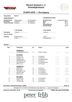 Startliste 2016 - Skiclub Sasbach eV