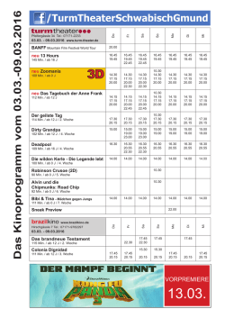 Das Kinoprogramm vom 03.03.-09.03.2016 - Turm