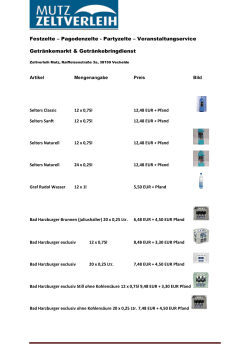 Wasser Sorten Liste