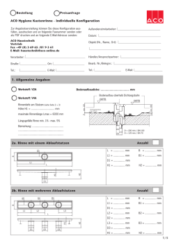 Aufmaßblatt Hygienekastenrinnen