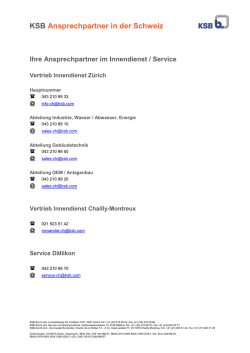 Ihr Kontakt im Innendienst und Service