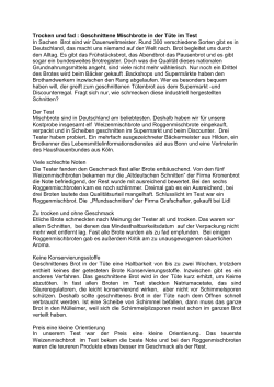 Infoseite Brot im Test