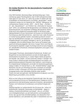 Ein breites B&uuml;ndnis f&uuml;r die demokratische Gesellschaft ist