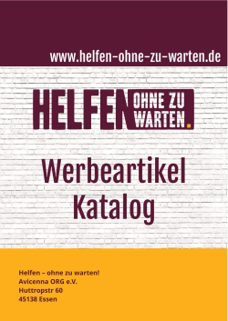 HOZW Werbekatalog.cdr - Helfen &ndash; ohne zu warten