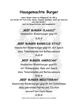 Hausgemachte Burger - Restaurant Regenbogen