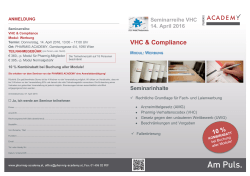VHC & Compliance - PHARMIG Academy
