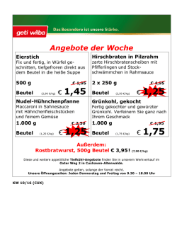 Jetzt schon mal an stern denken! - GETI WILBA Tiefk&uuml;hlspezialit&auml;ten