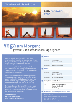Yogaam Morgen - betty holtewert yoga