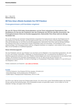 NR Petra Gössi offizielle Kandidatin fürs FDP