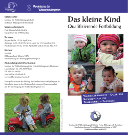 Das kleine Kind - Seminar für Waldorfpädagogik Köln