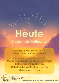 haben wir Hoffnung!