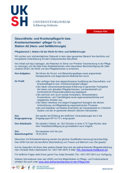 pfleger für die Station A2 (Herz