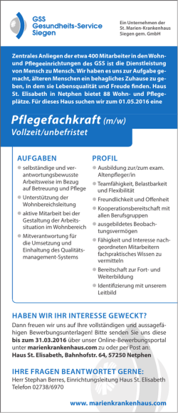 Pflegefachkraft (m/w)