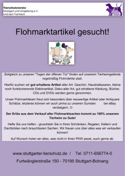 Flohmarktartikel gesucht!