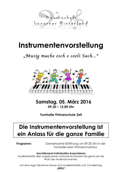 Instrumentenvorstellung am Samstag, 5. M&auml;rz in Zell