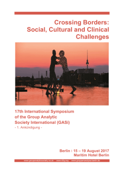Crossing Borders: Social, Cultural and Clinical Challenges 17th