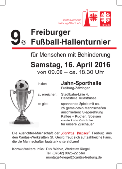 Hallenfu&szlig;ballturnier f&uuml;r Menschen mit Behinderung in der Jahn