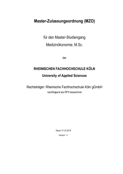 Master-Zulassungsordnung (MZO) - Rheinische Fachhochschule Köln