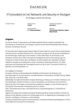 IT-Consultant (m/w) Netzwerk und Security in Stuttgart