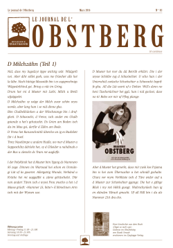 Carte du soir - Brasserie Obstberg Bern