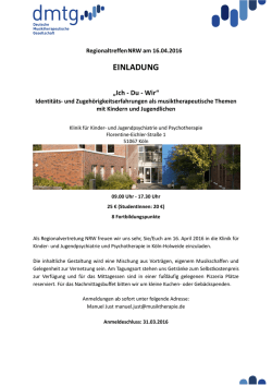 Infos/Anmeldung - Deutsche Gesellschaft f&uuml;r Musiktherapie