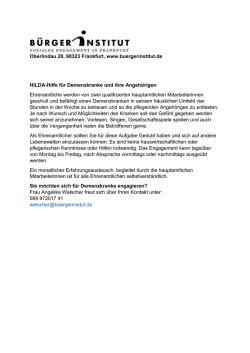 HiLDA - Hilfe für Menschen mit Demenz und ihre Angehörigen