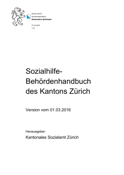 Sozialhilfe- Behördenhandbuch des Kantons Zürich