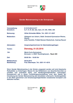 Dienstag, 01.03.2016 - Bezirksregierung M&uuml;nster