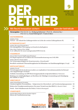 Heft 9 - Der Betrieb