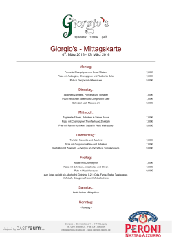 Giorgio`s - Mittagskarte