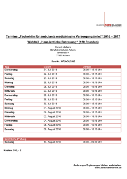 Haus&auml;rztliche Betreuung