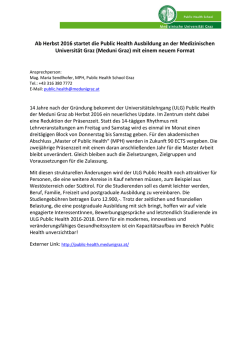 (PDF 76 KB) Der Universit&auml;tslehrgang Public Health an der Med.Uni