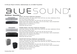 BlueSound Preisliste März 2016