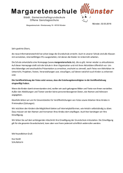 Sehr geehrte Eltern, die neue Informationstechnik hat schon lange