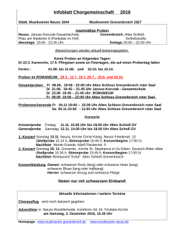 Infoblatt Chorgemeinschaft  - Musikverein Grevenbroich 1927 eV