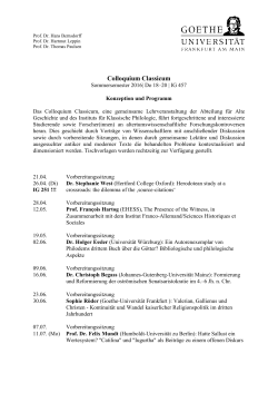 Download: Programm Colloquium Classicum - Goethe